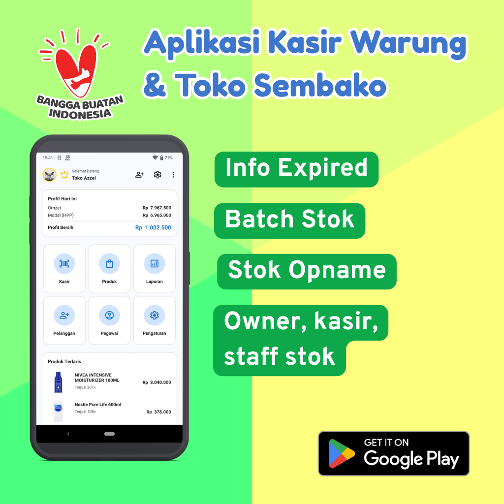 Aplikasi Mesin Kasir Warung & Toko Sembako - ScanCart POS Android - Ringan, Murah (Cetak Struk Bluet