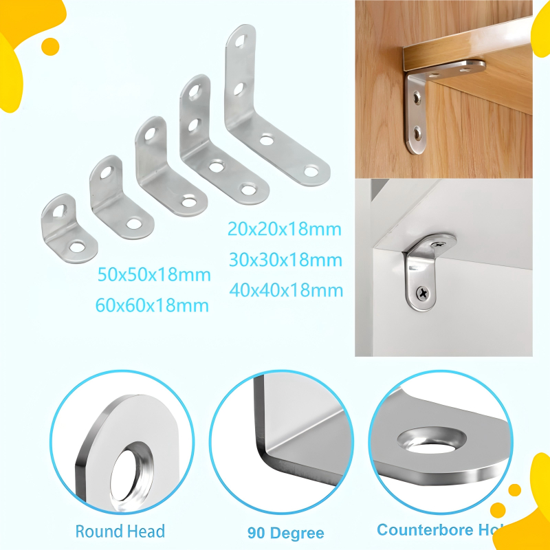 Siku L Besi Stainless Siku Rak Plat Bracket Siku Ambalan Penyangga Rak Dinding