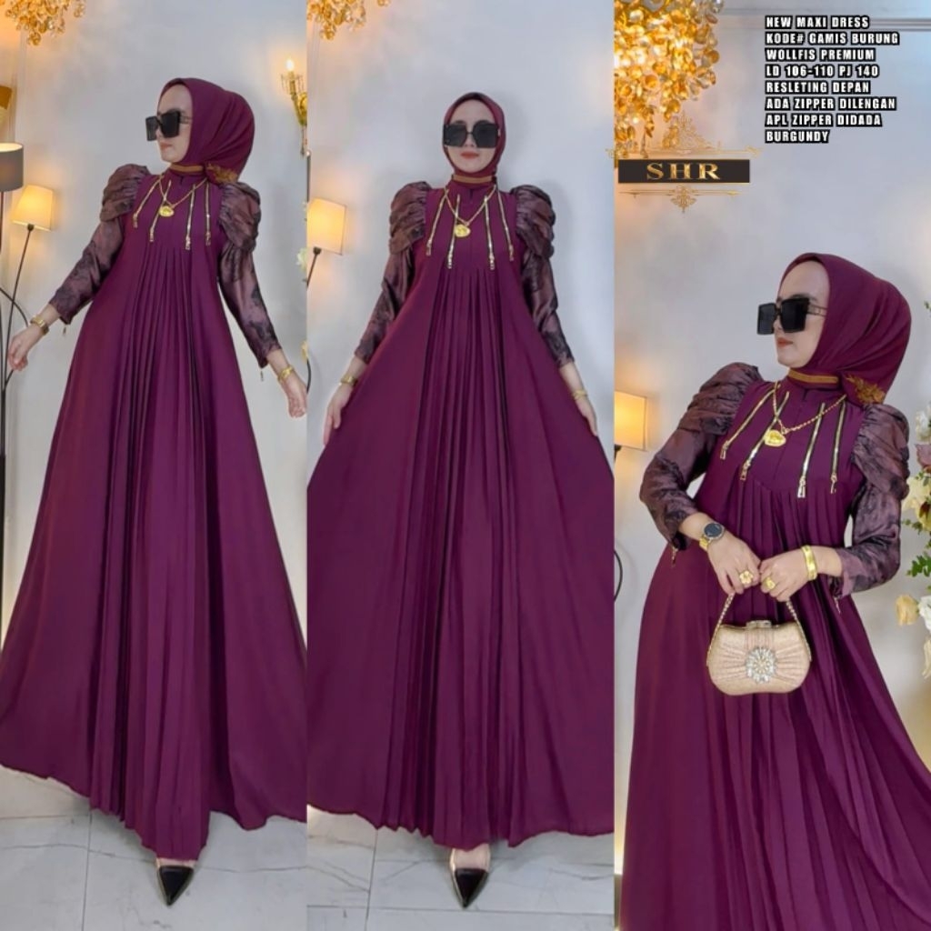 SHR MAXI DRESS GAMIS BURUNG EDISINYA LEBARAN