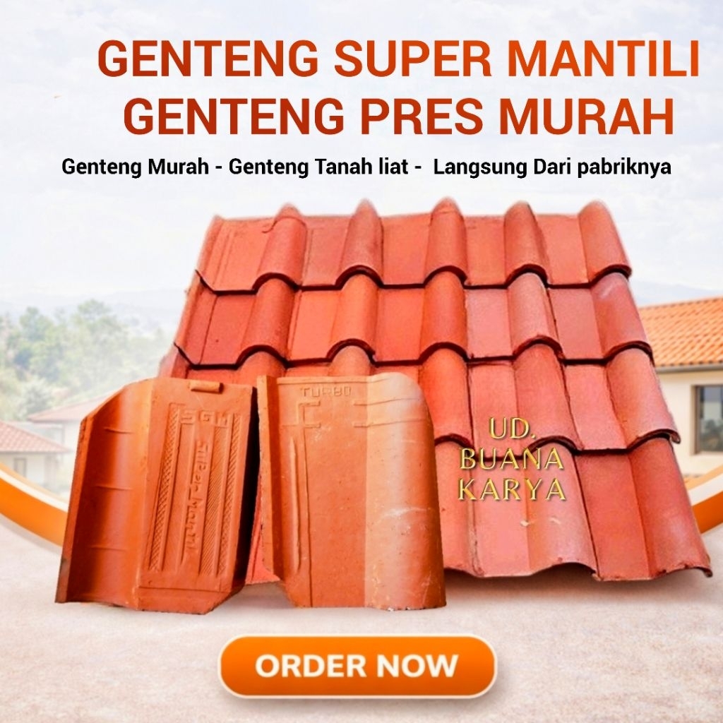 Genteng Atap Rumah, Genteng Mantili, genteng Press super mantili, genteng mantili proyek rumah