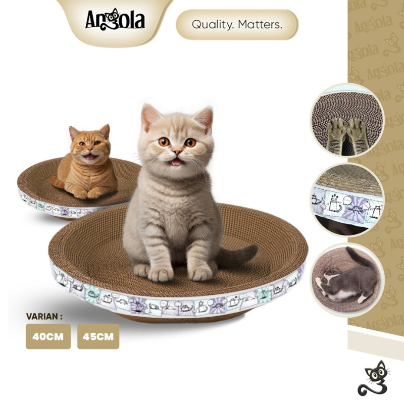ANGOLA Garukan Kucing Bulat M11/M14 Pet Scratcher Board 2IN1