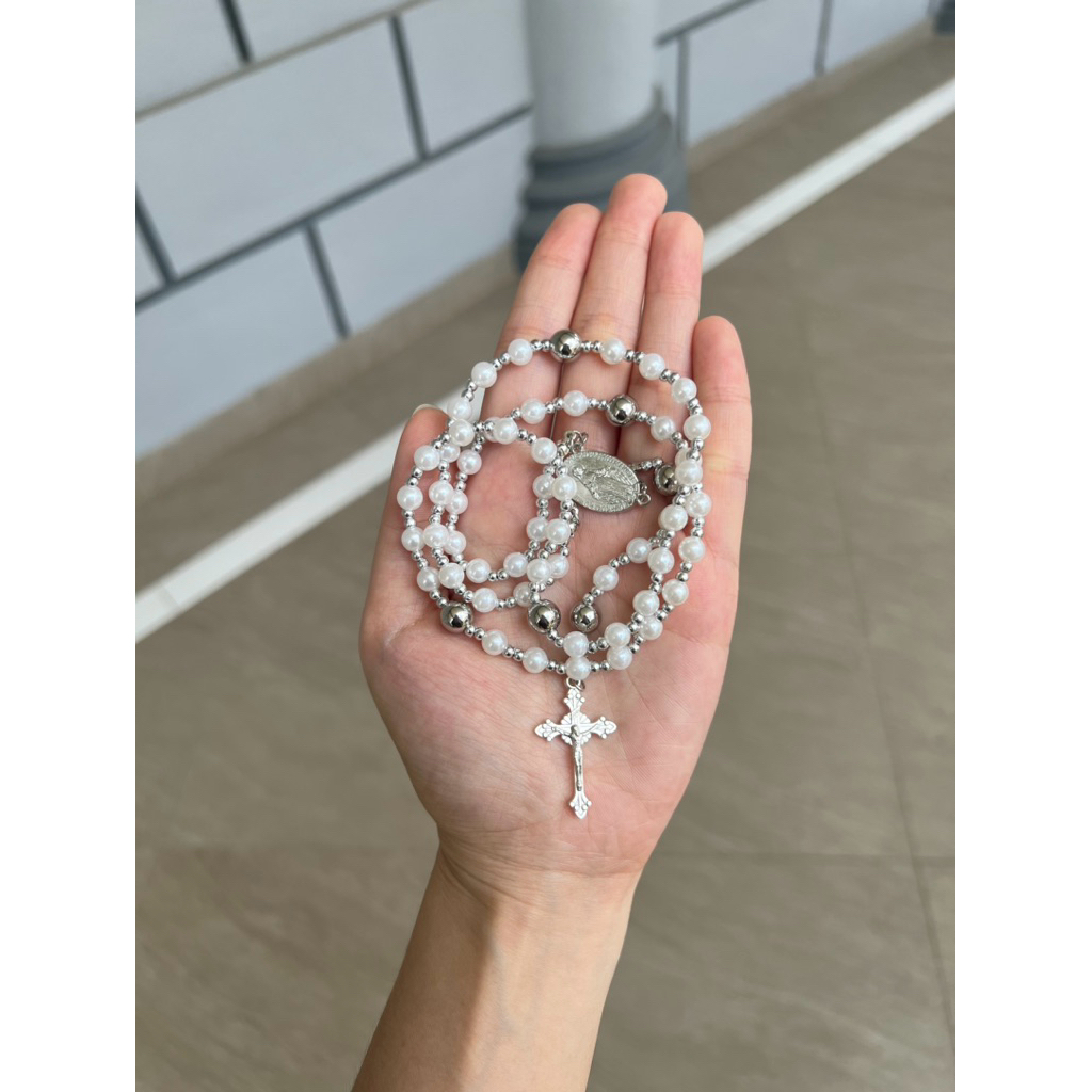 Rosario White Silver | Rosario | Rosario Mutiara | Rosario Custom | Rosario Custom Nama