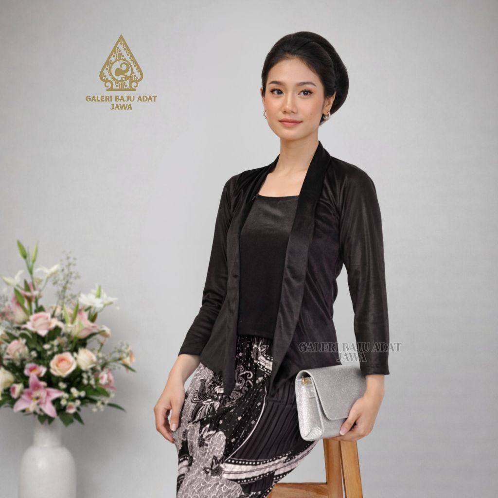 Kebaya Bludru Model Kutubaru - Nyaman Dipakai, Bahan Adem, Jahitan Rapi