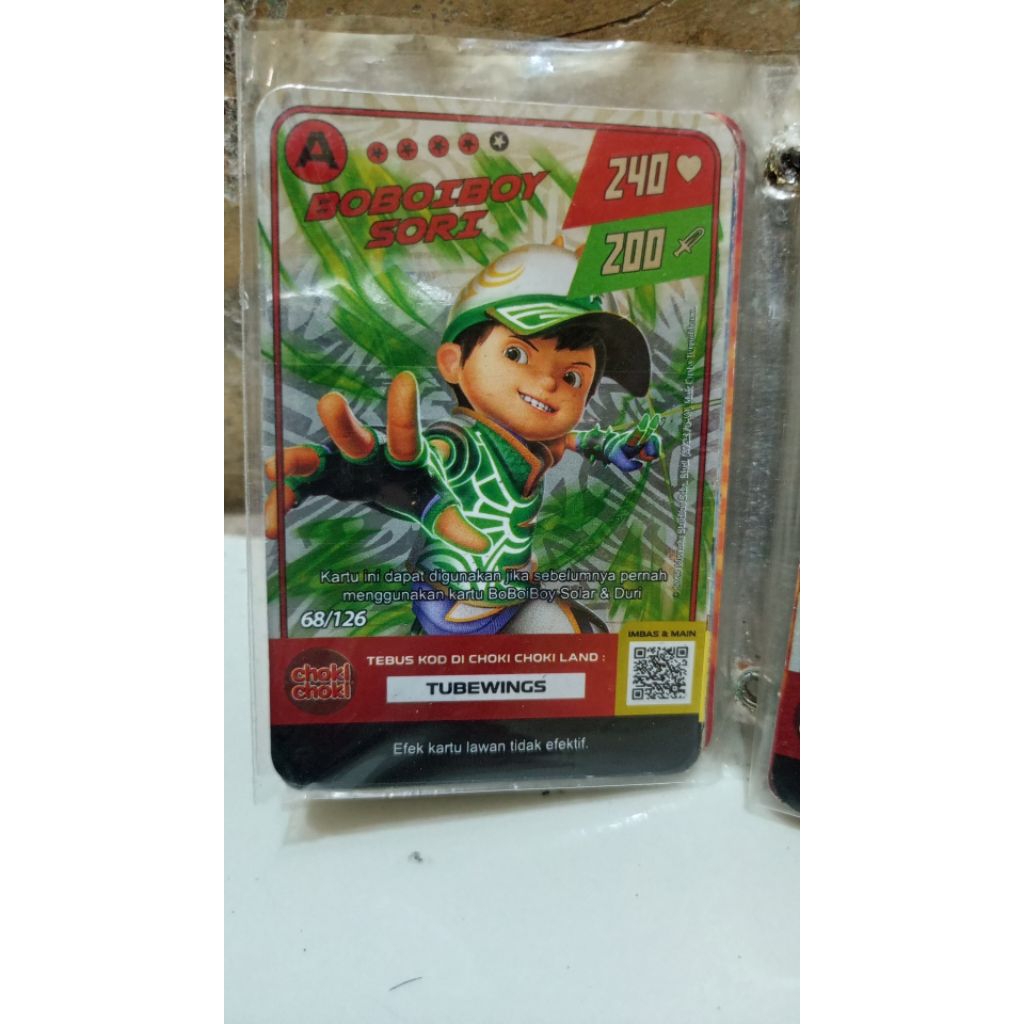 kartu boboiboy SORI istimewah