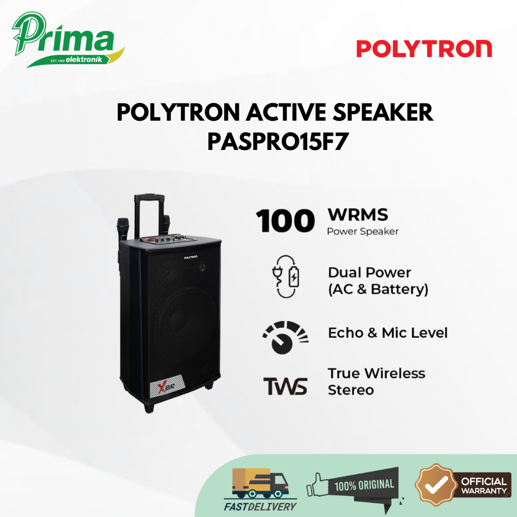 POLYTRON PASPRO15F7 15 INCH SPEAKER AKTIF GARANSI