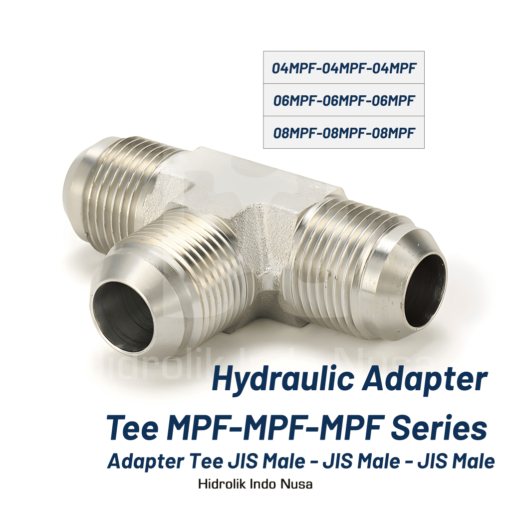 Hydraulic Adapter Tee MPF-MPF-MPF ( Size 1/4" - 1/2" ) / TEE MPFX3 Carbon Steel / Drat ( MPF Atau JI