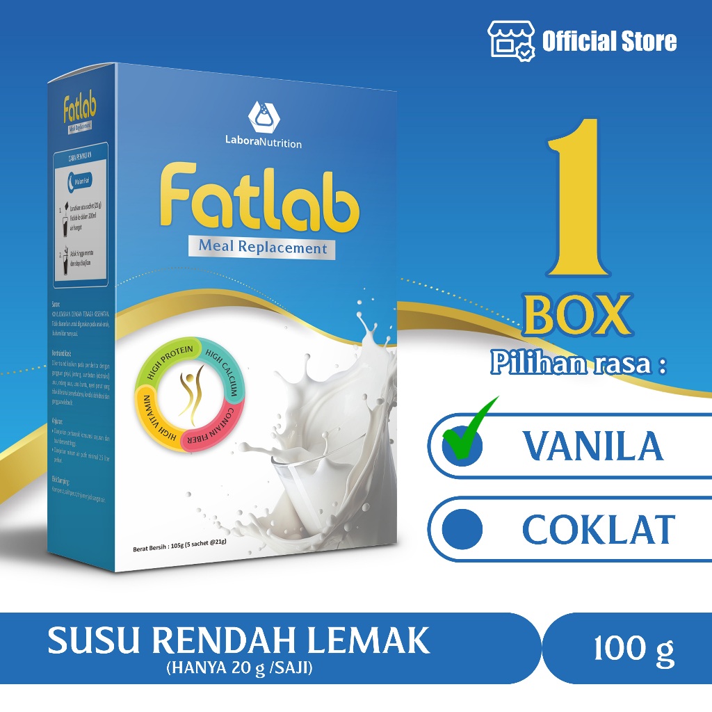 Fatlab - Susu Diet Tinggi Protein – Cocok untuk Diet & Gaya Hidup Sehat - BPOM