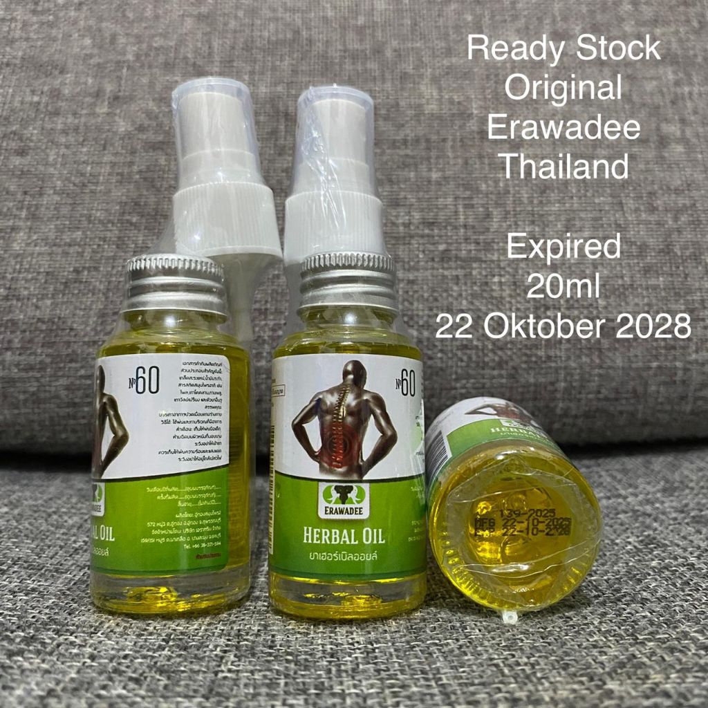 Erawadee 60 Herbal Oil Original Erawadee Thailand / Erawadee Herbal Spray No. 60 85 ml / 20 ml Origi