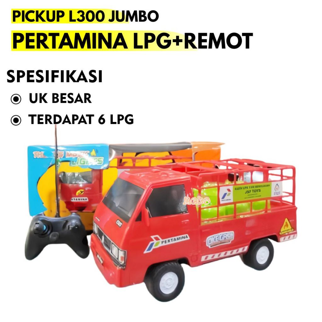 Mainan Anak Mobil Pick Up L300 LPG Pertamina Gas Hijau Remot Control RC Musik Dan Lampu