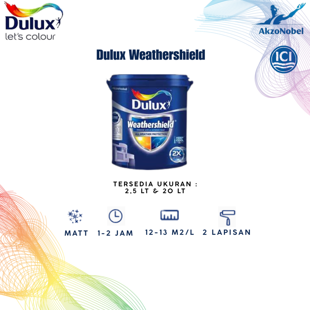 CAT TEMBOK LUAR DULUX WEATHERSHIELD 20 LITER / CAT TEMBOK LUAR 20 LITER