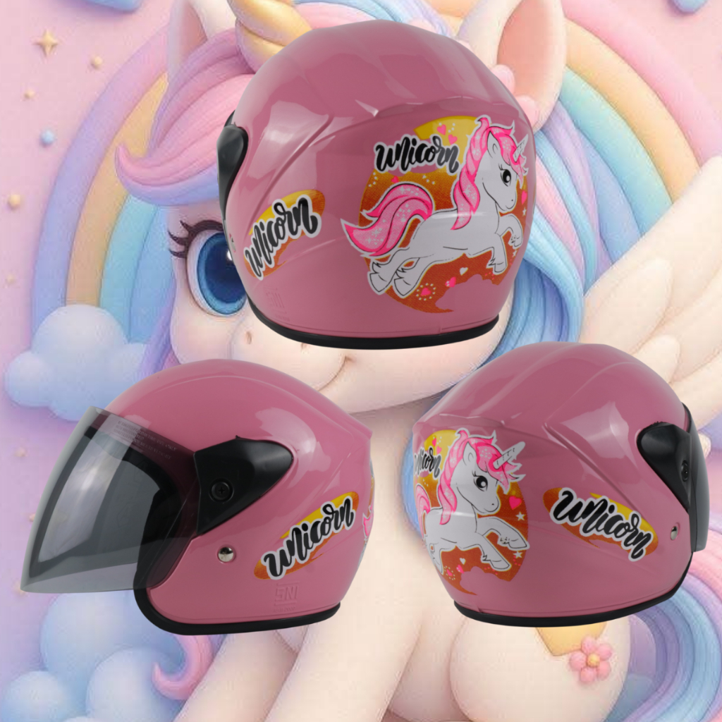 Helm Anak Cewek Balita Usia 2 3 4 5 Tahun SNI Motif Unicorn