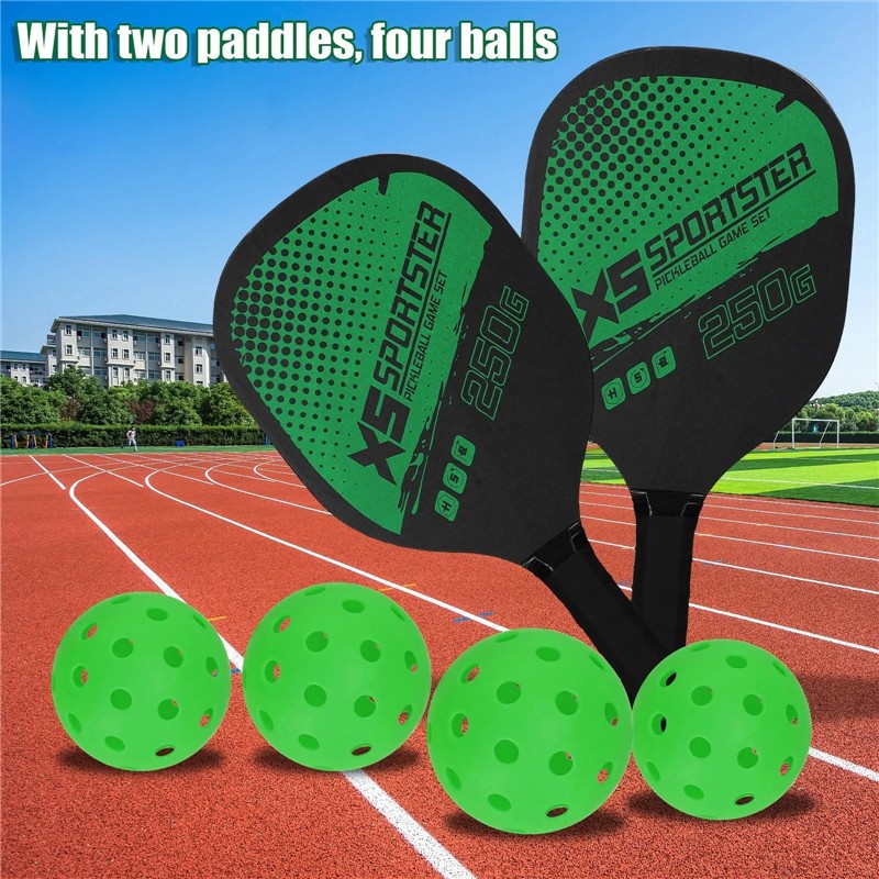 Set Raket Pickleball Isi 2 Paddle 4 Bola & Tas Sarung Paddle Tenis Pickleball Bola Pickleball 4Pcs