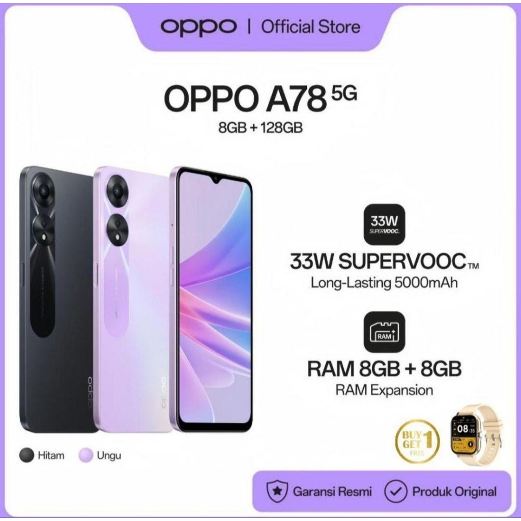 HP OPPO A78 5G 8/128GB | OPPO A78 5G RAM 8GB ROM 128GB RESMI OPPO