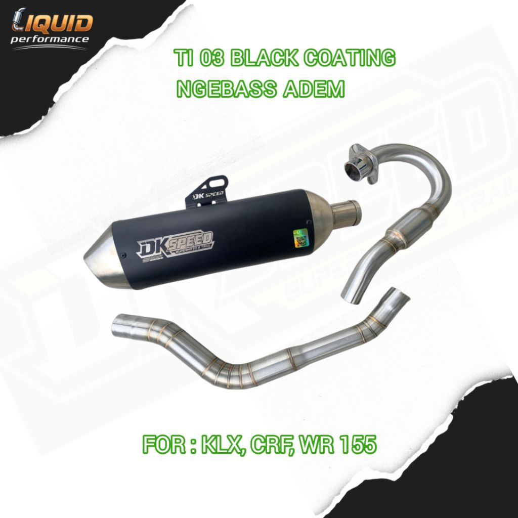 Knalpot Supermoto KLX, CRF, WR 155 DK SPEED TI 03 Black Coating