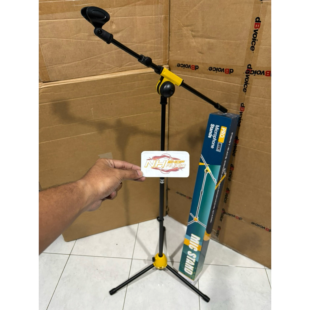 Stand Cagak Mic Panjang STX Single Mic Full Besi Tripod Stand Microphone Stand Mic Berdiri Original 