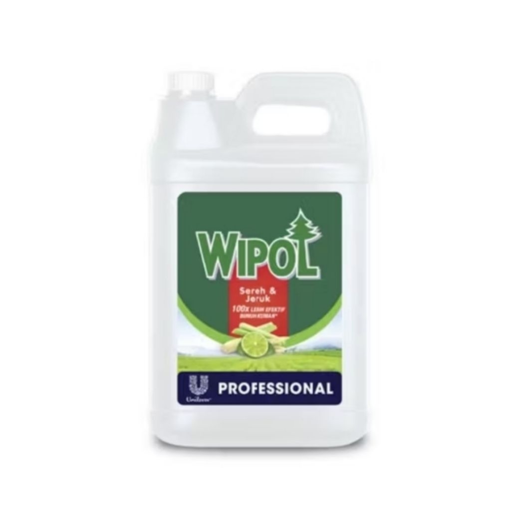 Karbol Pembersihan - Wipol 5liter Anti Bakteri, Aroma Cemara & Sereh.