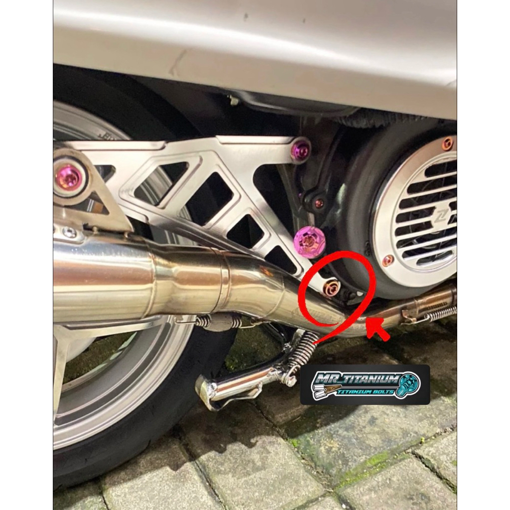 baut bracket knalpot racing vespa matic titanium 1 baut