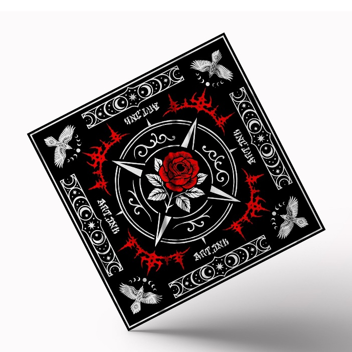 GLORIUSS - Bandana Slayer Scarf Paisley Motif Korea Jepang - MAWAR MERAH