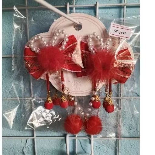 Jepit Rambut imlek import Merah