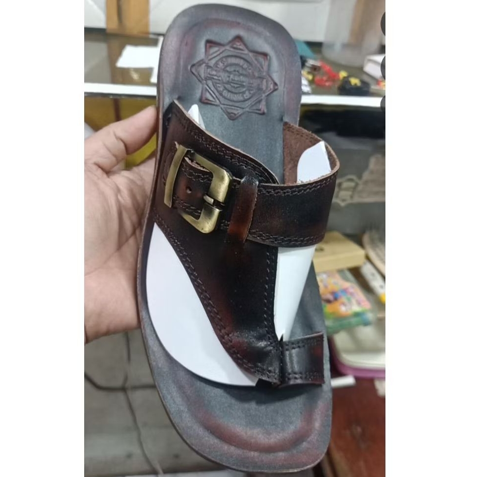 sendal kulit pria jepit jempol premium