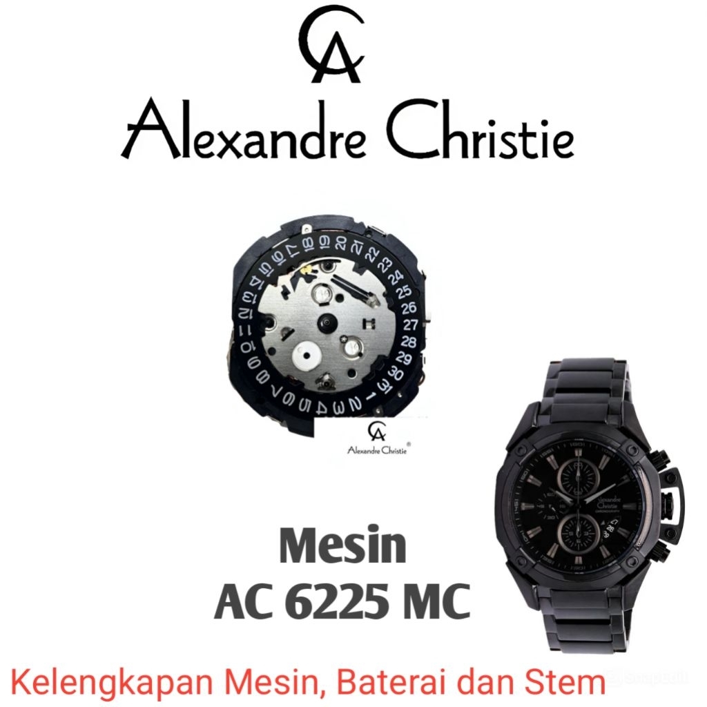 Mesin Jam Tangan Alexandre Christie Original  Type AC 6225MC