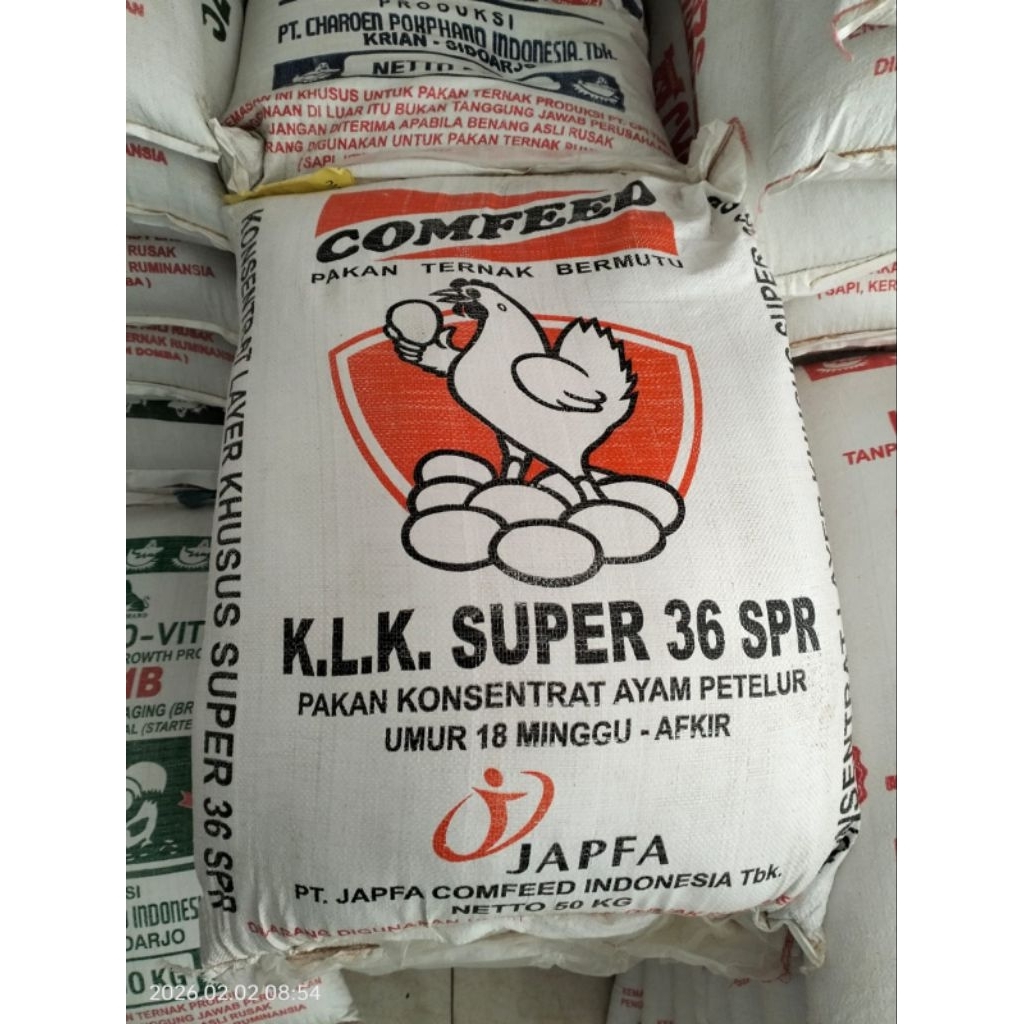 Comfeed KLK Super 36 Ayam Petelur 50 Kg, Packing Dobel Karung