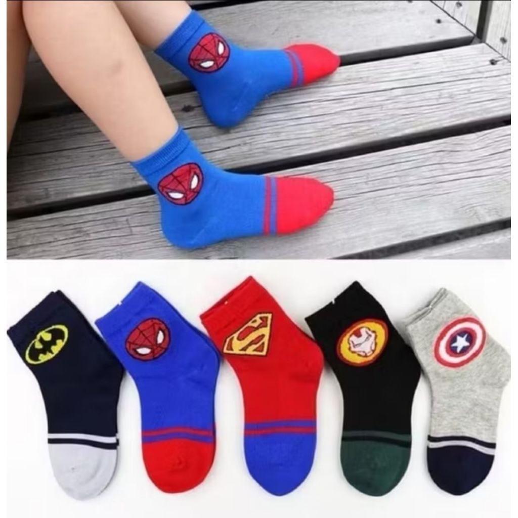 Kaos Kaki Anak Tk, Kaos Kaki Superhero, Kaos Kaki Anak Cowok