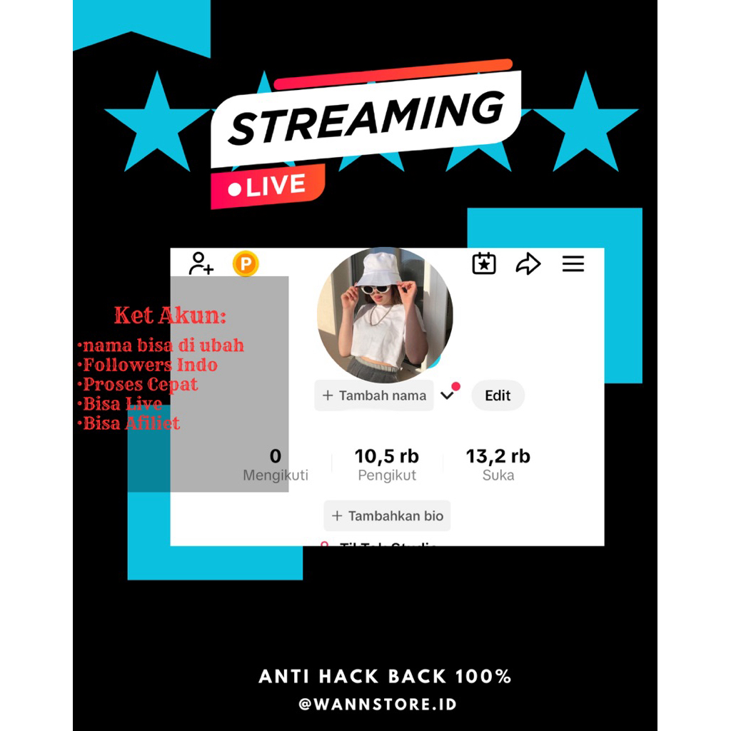 AKUN TIKTOK 1K-10K FOLLOWERS SIAP AFILIATE | MURAH FYP