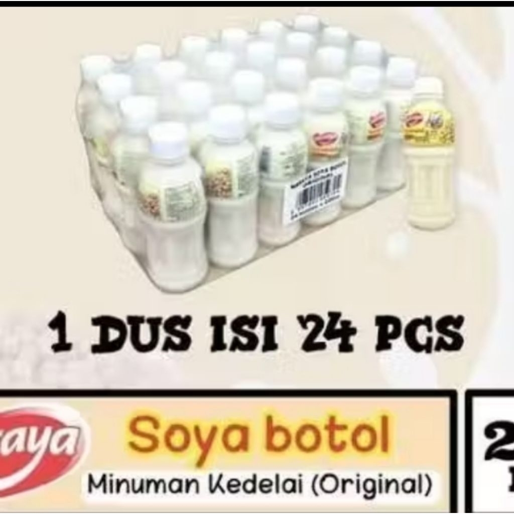soya botol minuman kedelai 1 dus isi 24 botol