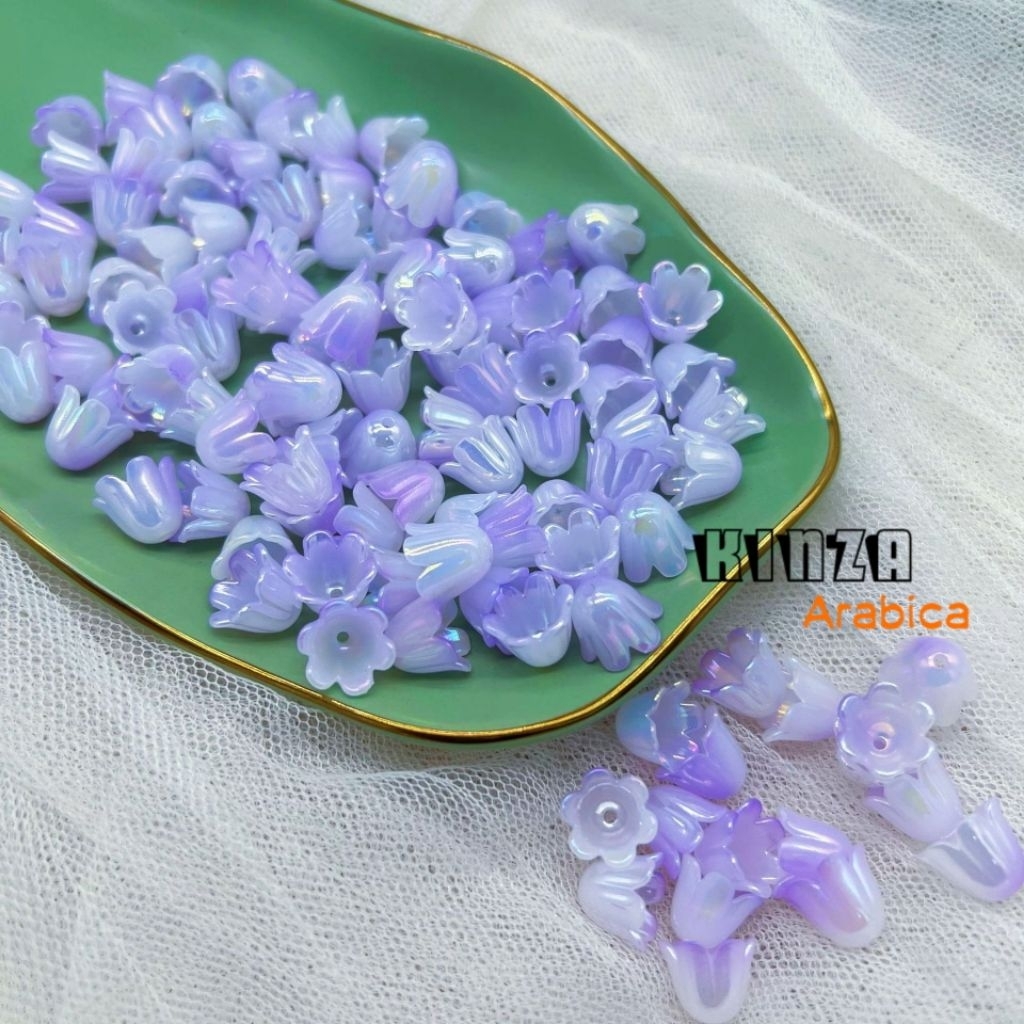 1PON ASESORIS MANIK MANIK KELOPAK BUNGA LUBANG TANGAH MOTE KELOPAK BUNGA INPOR GROSIR