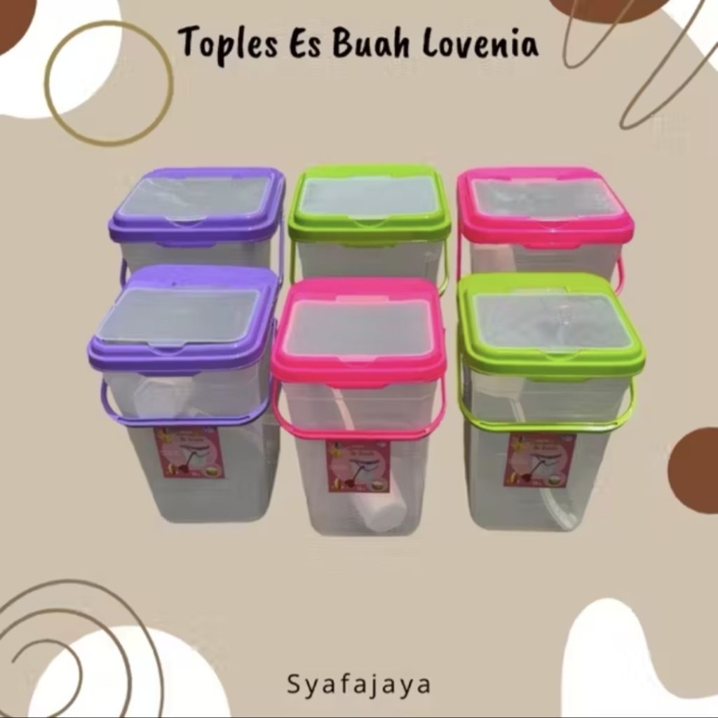 LOVENIA - Toples Es Buah 15 Liter 25Liter + Gayung Lovenia / Toples Gayung Toples Wadah Air