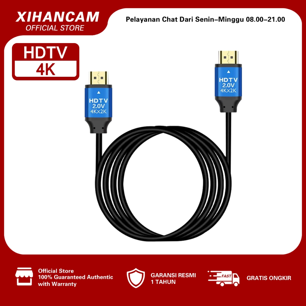 XIHANCAM Kabel HDMI To HDMI 4K Kabel HDTV 1,5 Meter Kabel HDMI Laptop Ke Proyektor TV Monitor DVR