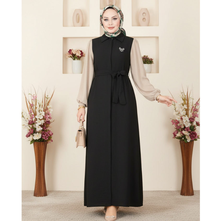 Livina Dress / Gamis Lebaran 2026 Model Gamis Terbaru Bahan Crinkle Airflow Premium