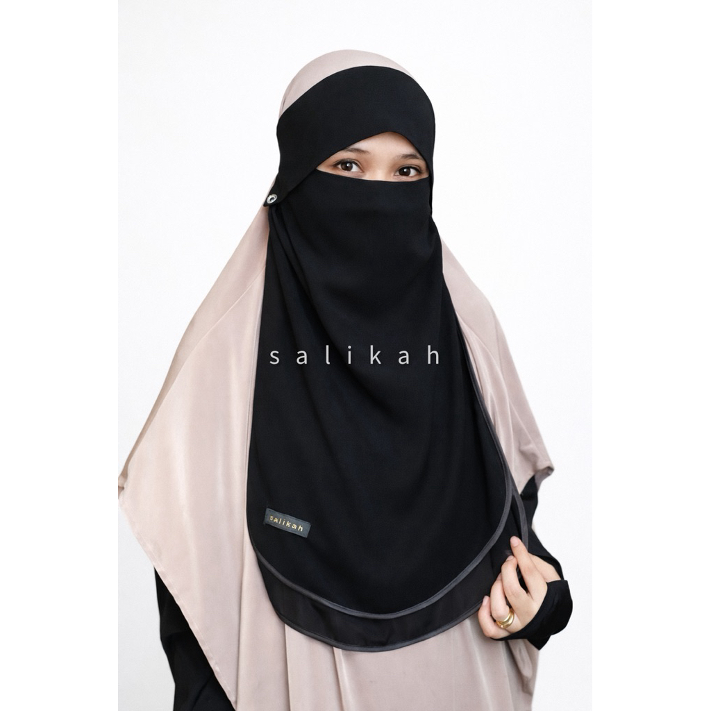 Niqab Poni Kancing 2 Layer | Niqob Poni Kancing 2 Layer | Cadar Poni Kancing 2 Layer