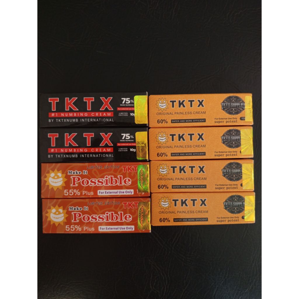 TKTX original NUMBING cream 55%, 60% & 75% salep anastesi untuk tato, tindik & sulam alis