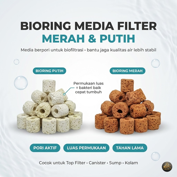 MEDIA FILTER BIO RING KERAMIK SUPER 500 GRAM RUMAH BAKTERI MEDIA FILTRASI AQUARIUM KOLAM