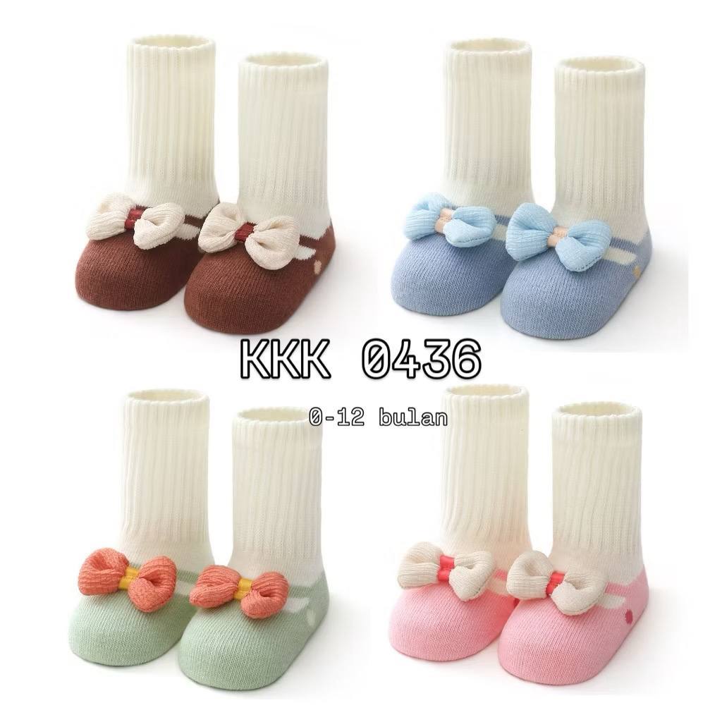 KKK 0436 - ISI 12 KAOS KAKI IMPORT BAYI 0-12  BULAN MODEL SEPATU PITA BANTAL