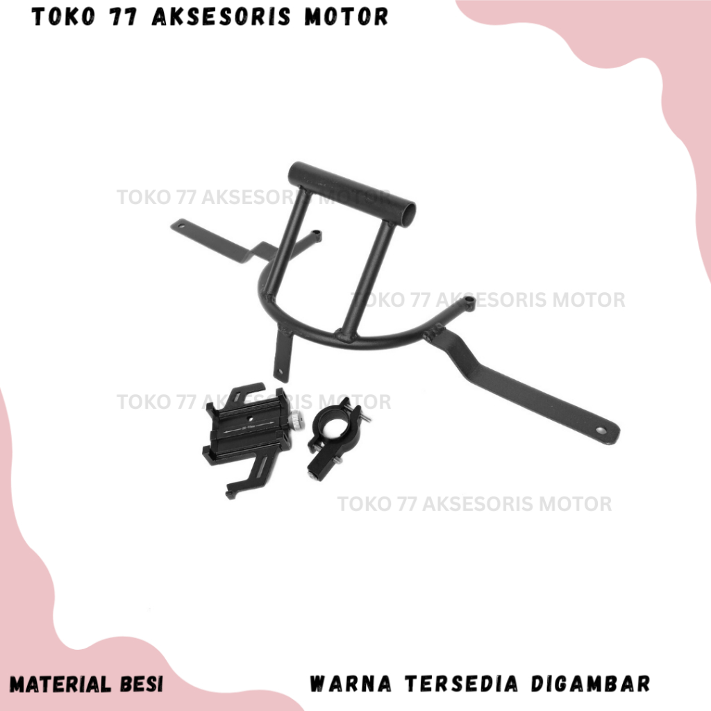 PAKET HOLDER HP YAMAHA NMAX PEGANGAN DUDUKAN HANDPHONE BRACKET SEPEDA MOTOR ALUMUNIUM V2 DUDUKAN HAN
