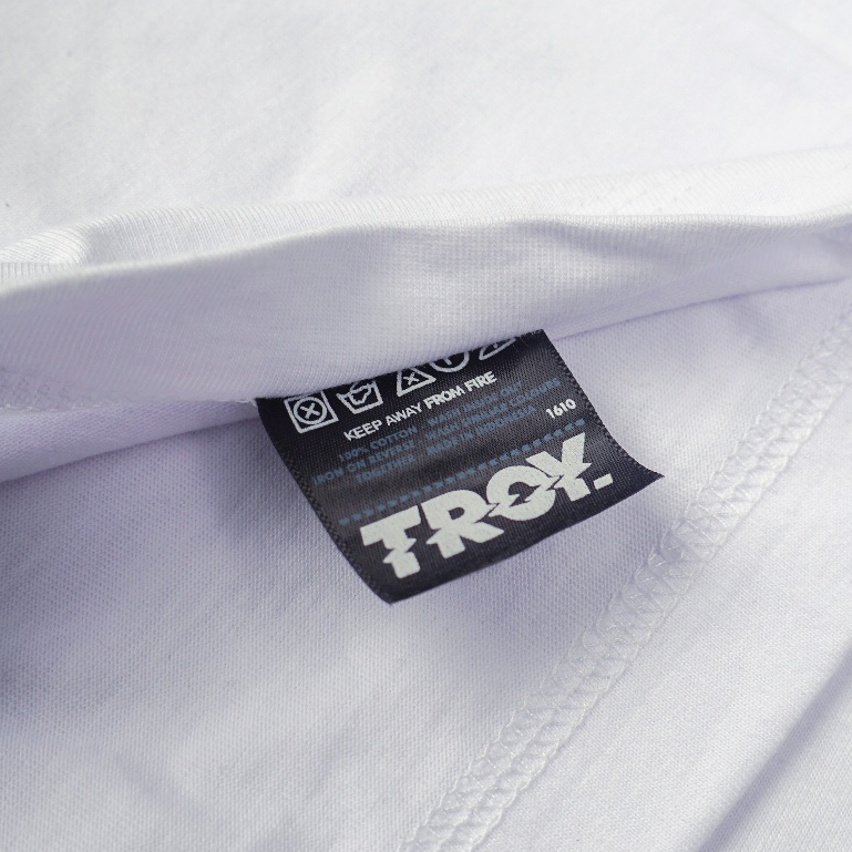 Troy Company Neck Strip Tshirt White Petra Noir - Kaos Lengan Pendek Kaos Putih KST 3038-2B1W