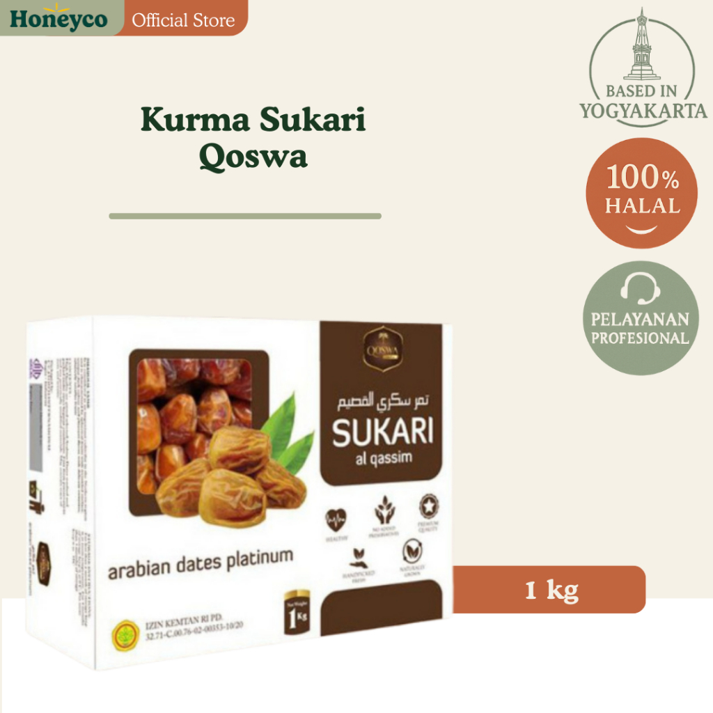 Kurma Sukari Al Qassim Premium Qoswa 1kg  / Sukari Al Qasim - Kurma Sukari Premium