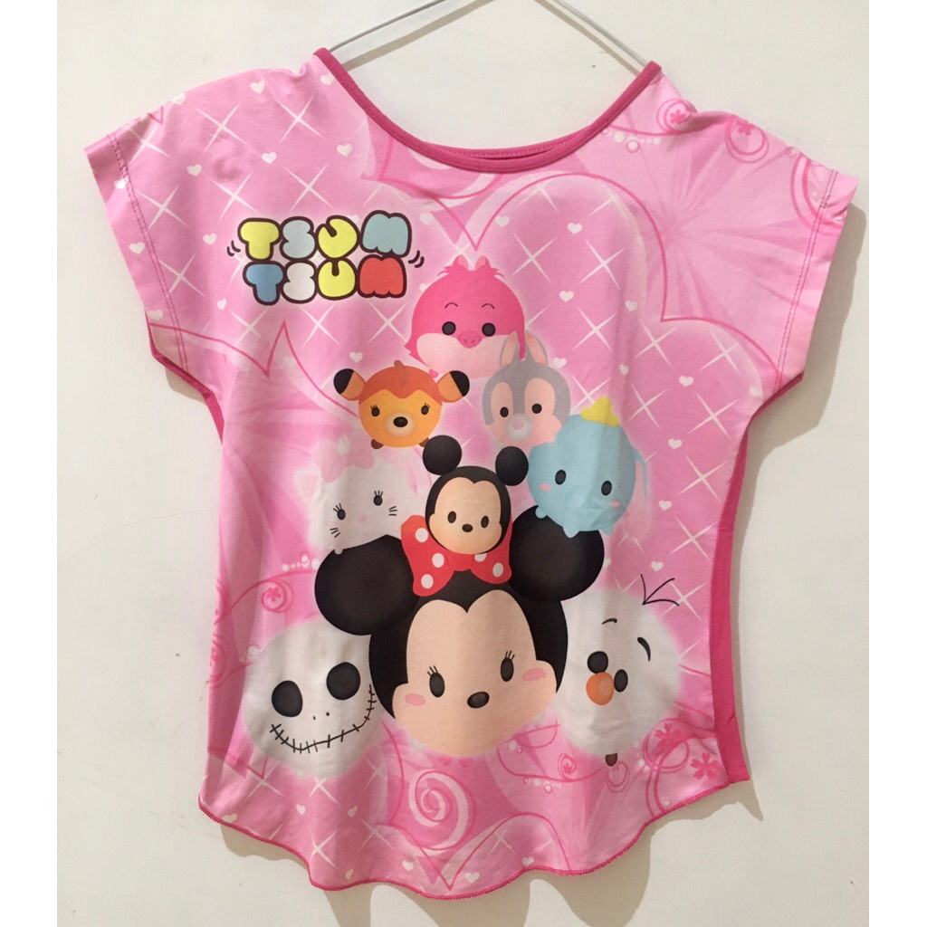 Atasan Kaos COCO ICE Anak Perempuan Size 8 Motif TSUM TSUM Preloved