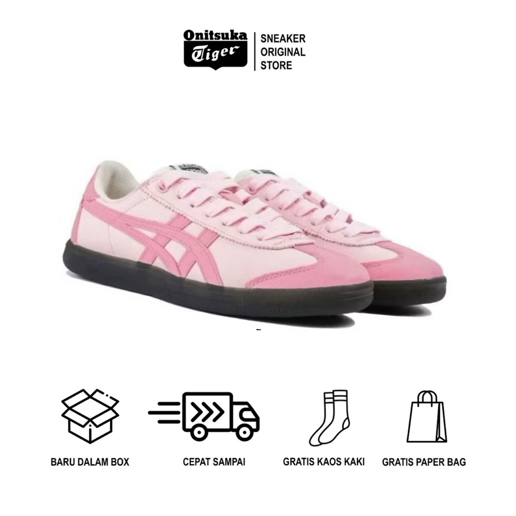 Sepatu Sneakers Onitsuka Tiger Tokuten Pastel Pink /Sepatu Wanita Original