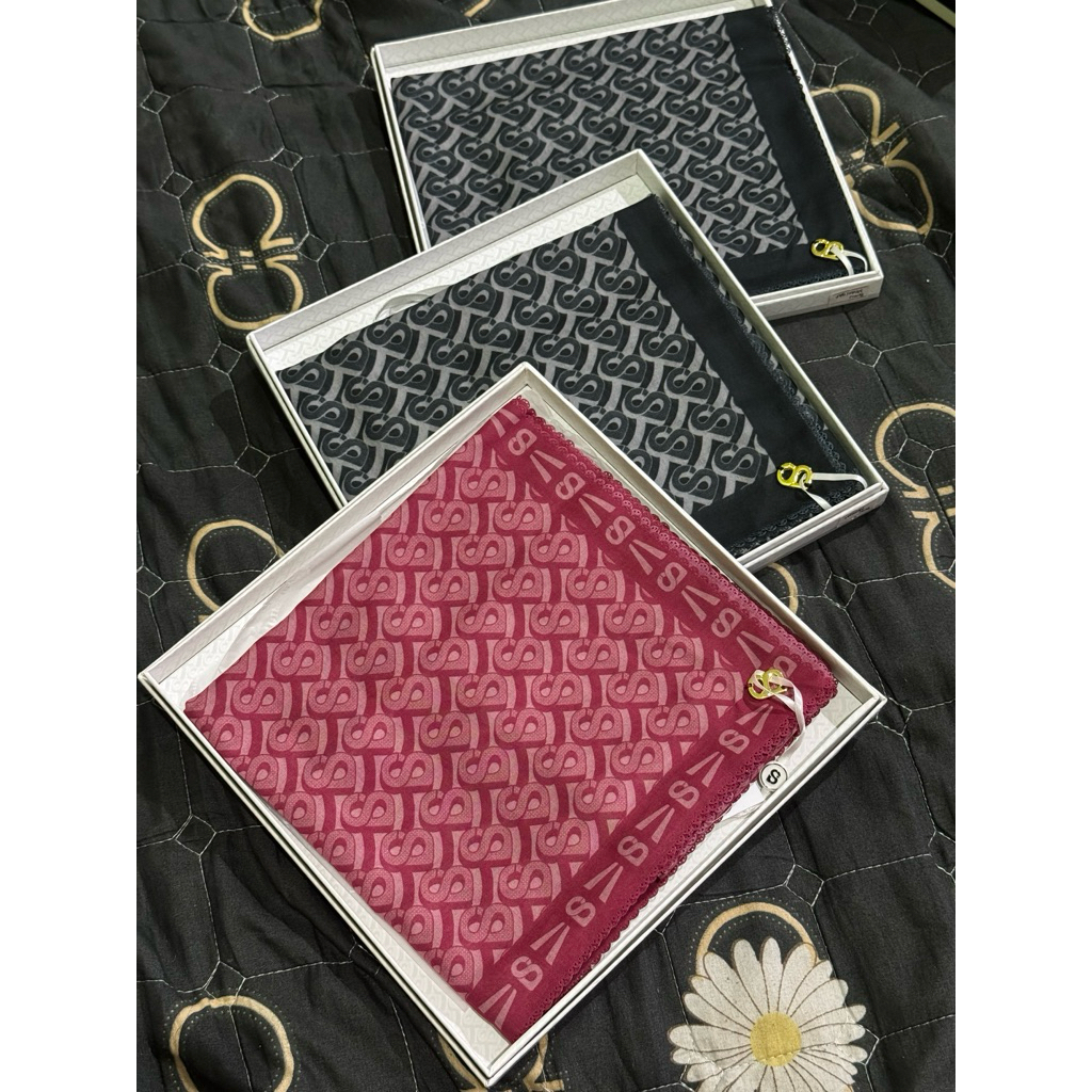 BUTTONSCARVES BIMU VOILE SQUARE MIDNIGHT RED VELVET MAJESTY LOLIPOP ICY MINT NEW BUKAN PRELOVED ATAU