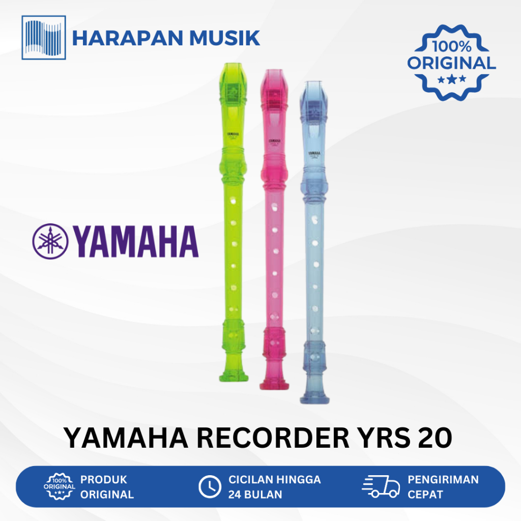 Seruling Suling Recorder Yamaha YRS 20G Pink, Green, Blue Original / Seruling Recorder Yamaha Origin