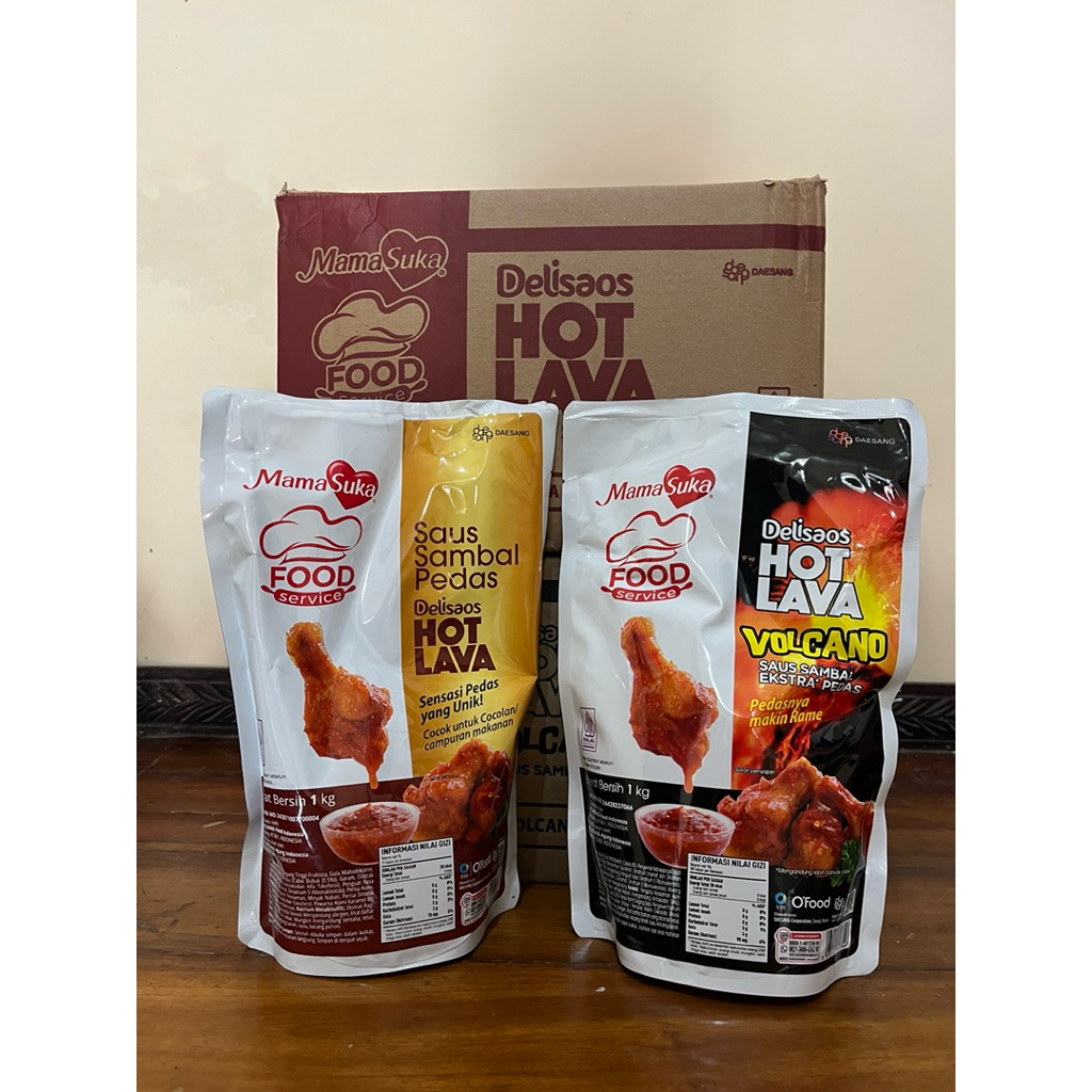 SAUS HOT LAVA,HOT LAVA VULKANO,SAUS AYAM CELUP,SAUS PEDAS,SAUS RASA,