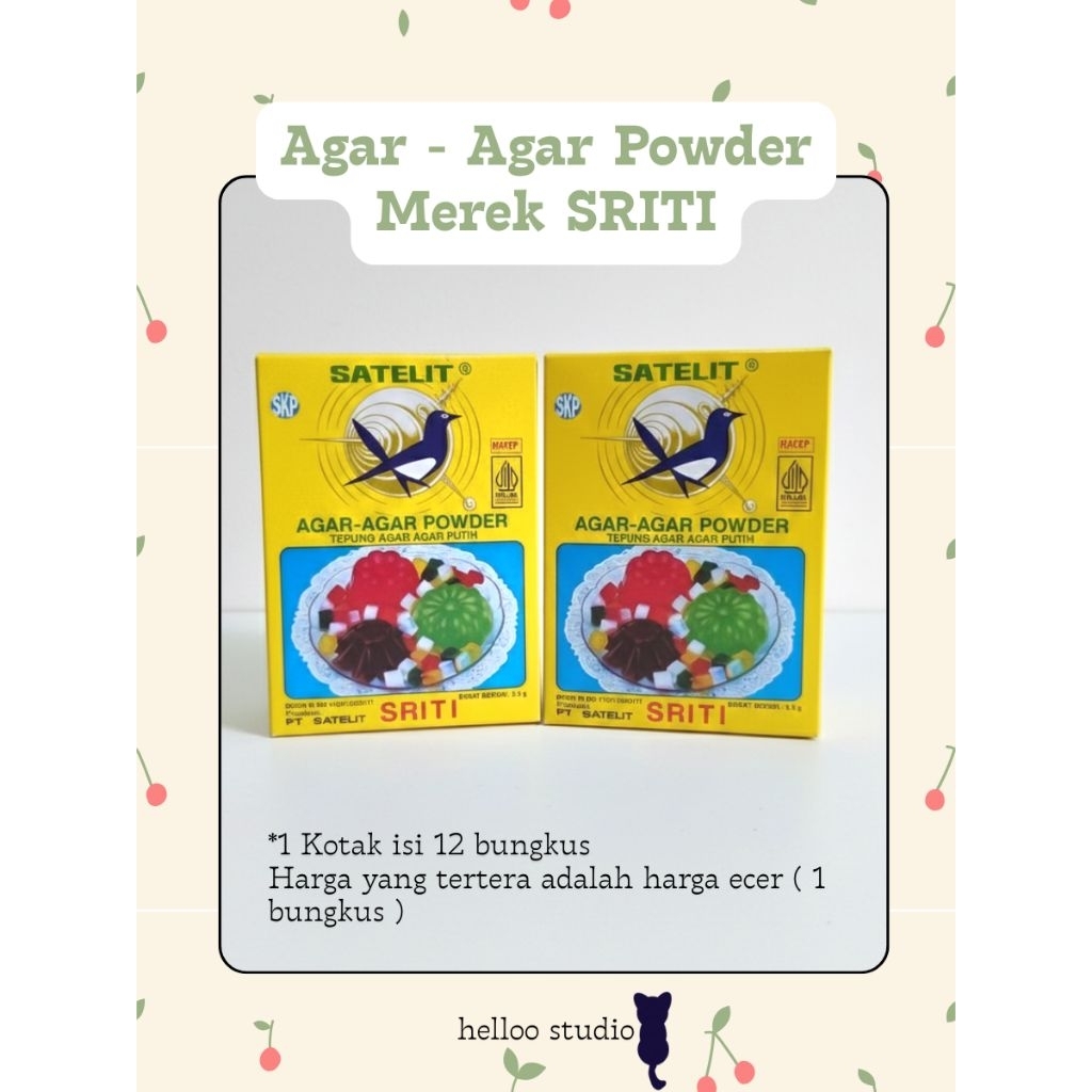 1 Bungkus Agar-Agar Bubuk Satelit Sriti Putih Original 6,5gr | Agar Jeli Kenyal & Bening