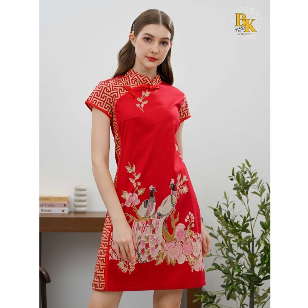 Dress Batik 183 DEX/ Batik Cheongsam / Batik Imlek / Batik Jumbo / Batik Modern / Batik Wanita