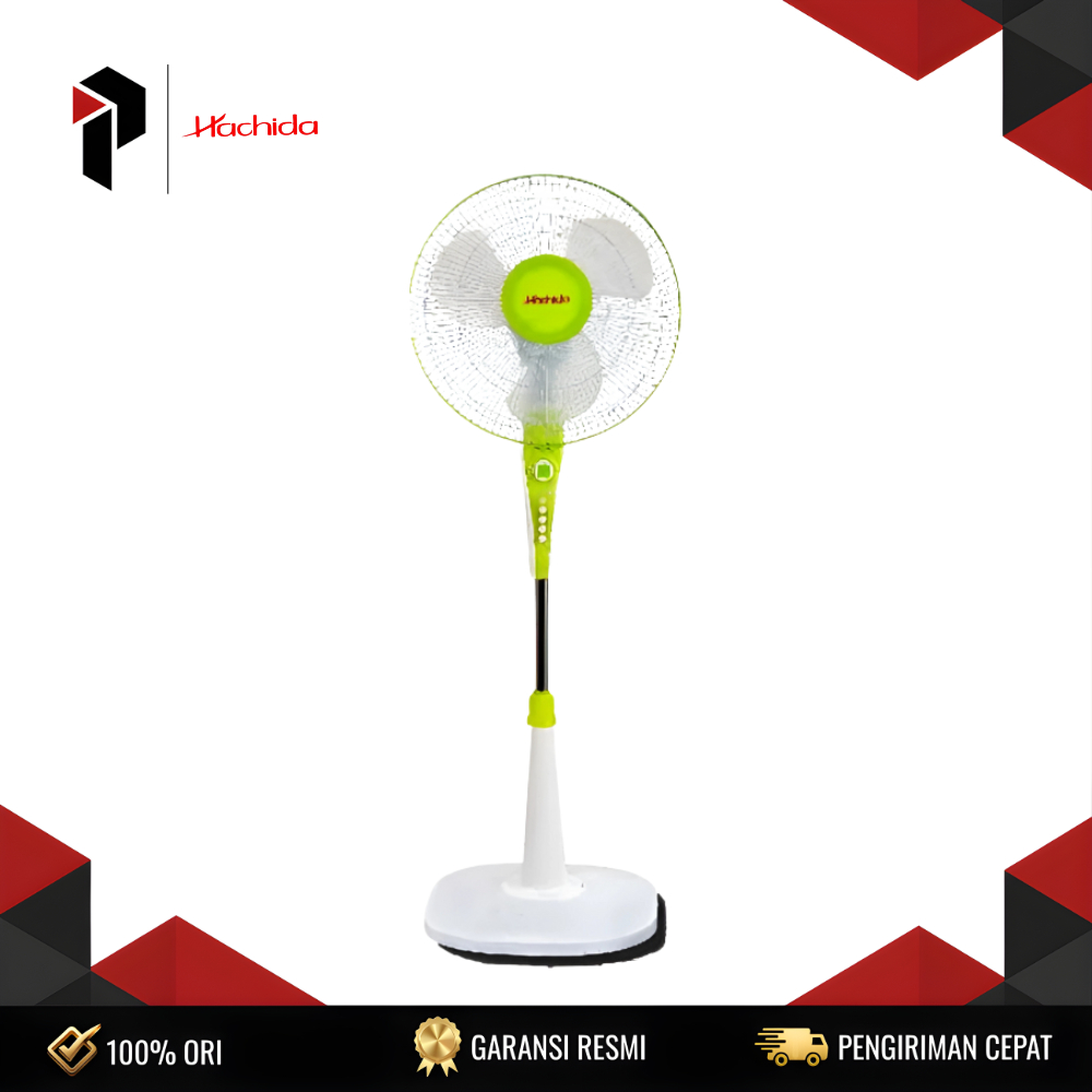 Hachida Stand Fan SF-1606 (Strong Airflow, Quiet Operation) 45W 16 Inch 3 Speed Oscillation Adjustab