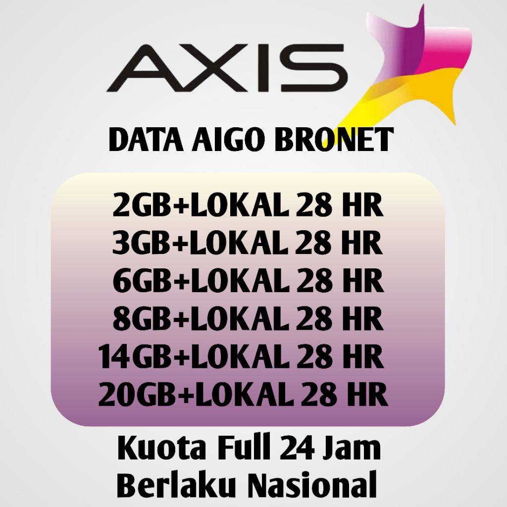 Promo Paket Data Axis Aigo Bronet