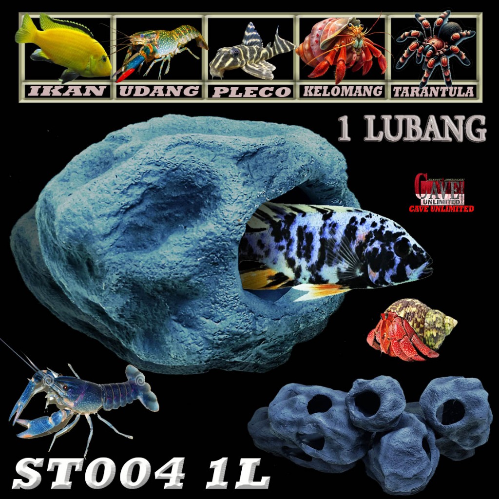 ST004.A FISH STONE CAVE HIDING CAVE ROCK BATU AKUARIUM TEMPAT SEMBUNYI NGUMPET BERTELUR IKAN HIAS CI